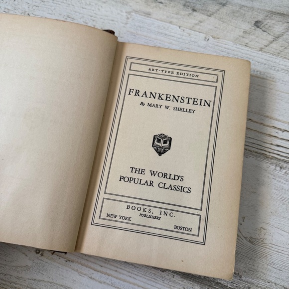 Antique Brown Frankenstein or The Modern Prometheus Hardcover Book Mary Shelley - Picture 13 of 14